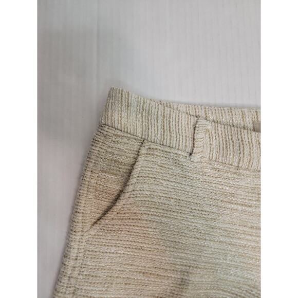 Banana Republic Tweed Micro Shorts Sz 2 Textured Pockets Cream Ecru Office Siren - Picture 3 of 9